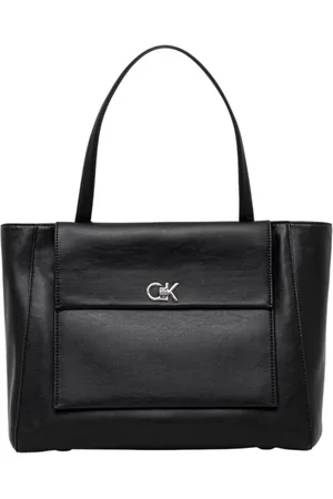 Calvin Klein Torebki, Kobieta, Czarny, ONE SIZE, Poliester, Czarna torebka z zamkiem