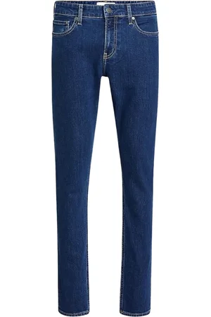 Calvin Klein Jeansy, Mężczyzna, Niebieski, W31 L32, Denim, Jeansyy Slim Fit z Ciemnego Denimu
