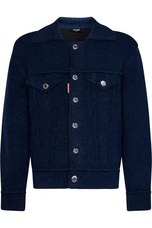 Dsquared2 Kurtki, Mężczyzna, Niebieski, L, Wełna, Kurtka jeansowa