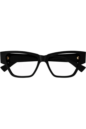 Bottega Veneta Akcesoria, unisex, Czarny, ONE SIZE, Okulary korekcyjne Cat-Eye z octanu z charakterystycznym ćwiekiem