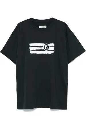 Maison Margiela Koszulki, Mężczyzna, Czarny, M, Czarna T-shirt z okrągłym dekoltem