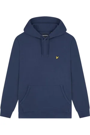 Lyle & Scott Bluzy, Mężczyzna, Niebieski, M, Bawełna, Bluza z kapturem typu Pullover