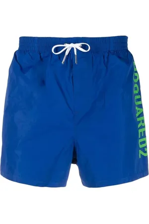 Dsquared2 Stroje kąpielowe, Mężczyzna, Niebieski, L, Logo Midi Swim Shorts
