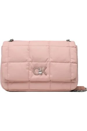 Calvin Klein Torebki, Kobieta, Różowy, ONE SIZE, Poliester, Re-Lock Quilt Shoulder Bag
