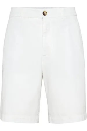 Brunello Cucinelli Szorty, Mężczyzna, Biały, 2XL, Bawełna, Twillowe Szorty Bermuda