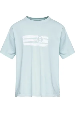 Maison Margiela Koszulki, Mężczyzna, Niebieski, M, Niebieski T-shirt z okrągłym dekoltem
