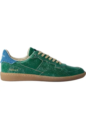 Hidnander Buty, Kobieta, Zielony, 37 EU, Niskie skórzane trampki z motywem logo