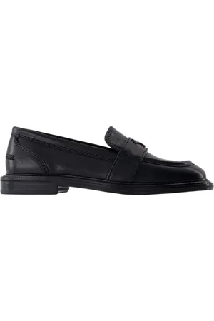 Maison Kitsuné Buty, Kobieta, Czarny, 39 EU, Skóra, Skórzane Mokasynyy