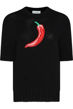 Sportmax Swetry, Kobieta, Czarny, M, Dzianina z okrągłym dekoltem
