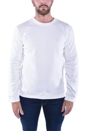 Dondup Bluzy, Mężczyzna, Biały, L, Bawełna, Bluza Crewneck z Logo