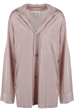 Maison Margiela Bluzki, Kobieta, Różowy, M, Dzianinowy kardigan z klapami