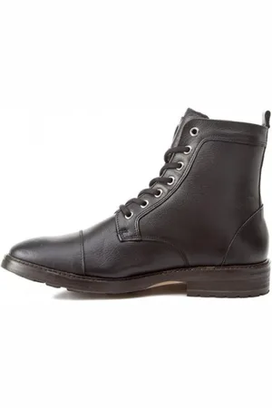 Emporio Armani Buty, Mężczyzna, Czarny, 43 EU, Skóra, Skórzane sznurowane buty typu Ranger