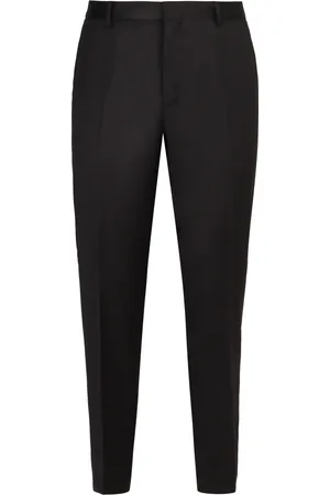 Calvin Klein Spodnie, Mężczyzna, Czarny, 2XL, Wełna, Eleganckie wełniane spodnie z kieszenią z tyłu