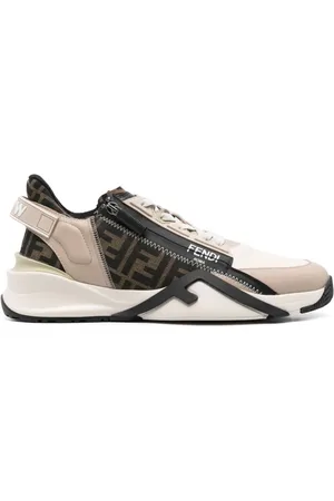 Fendi Buty, Mężczyzna, Czarny, 40 1/2 EU, Czarne Sneakersy z Logo FF Motif