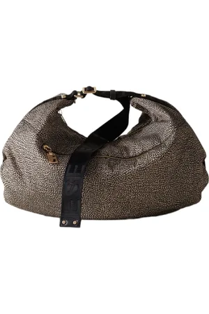 Borbonese Torebki, Kobieta, Beżowy, ONE SIZE, Poliester, Czarna torebka typu hobo Cloudetta Large na ramię