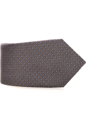 CANALI Akcesoria, Mężczyzna, Szary, ONE SIZE, Geometryczny Jedwabny Krawat