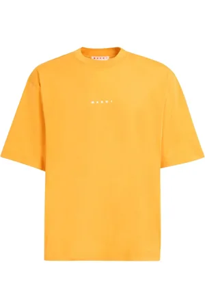 Marni Koszulki, Mężczyzna, Pomarańczowy, M, Bawełna, Logo Cotton T-Shirt Light