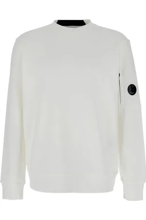 C.P. Company Bluzy, Mężczyzna, Biały, 2XL, Biała bluza z okrągłym dekoltem