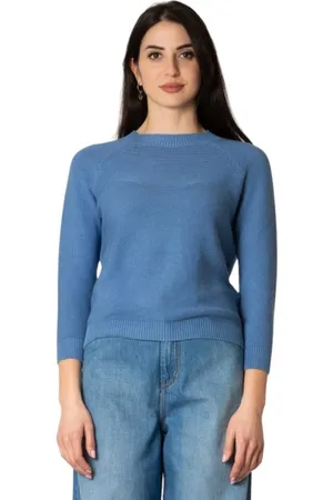 Max Mara Swetry, Kobieta, Niebieski, XL, Bawełna, Bawełniany sweter