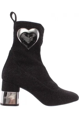Moschino Buty, Kobieta, Czarny, 37 EU, Botki na Koturnie z Lureksu