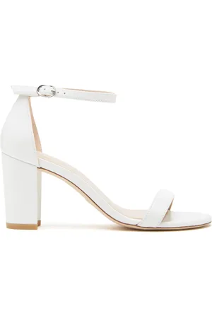 Stuart Weitzman Buty, Kobieta, Biały, 36 EU, Skóra, Ponadczasowe minimalistyczne sandały na płaskiej podeszwie