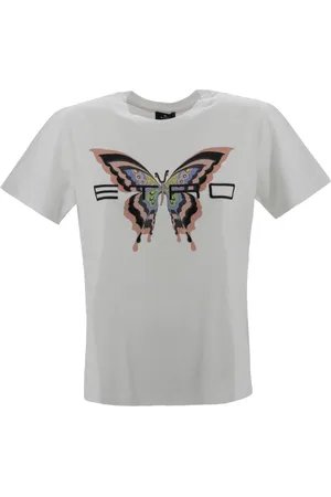 Etro Koszulki, Kobieta, Biały, S, Biała Bawełniana Koszulka z Nadrukiem Logo