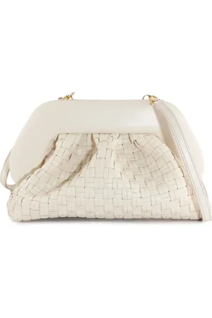 THEMOIRÈ Torebki, Kobieta, Biały, ONE SIZE, Biała Torebka Tia Clutch z Fałdami