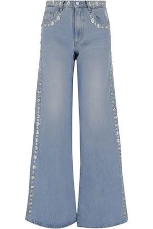 COPERNI Jeansy, Kobieta, Niebieski, S, Denim, Spodnie Jeansyowe z Prostą Nogawką
