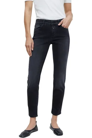 Closed Jeansy, Mężczyzna, Czarny, W26, Denim, Jeansyy Slim Fit w szarym spraniu