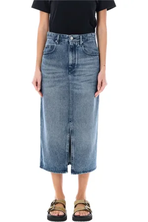 Isabel Marant Spódnice, Kobieta, Niebieski, S, Denim, Jasnoniebieska Spódnica Midi z Denimu