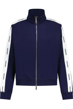 Dsquared2 Bluzy, Mężczyzna, Niebieski, M, Bawełna, Bawełniana bluza sportowa z polaru o kroju oversize