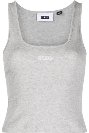 GCDS Koszulki, Kobieta, Szary, L, Stylowy Jersey Top