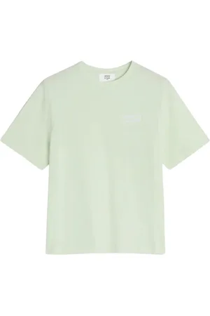 Maison Kitsuné Koszulki, Kobieta, Zielony, M, Bawełna, Wygodny T-shirt z pismem odręcznym