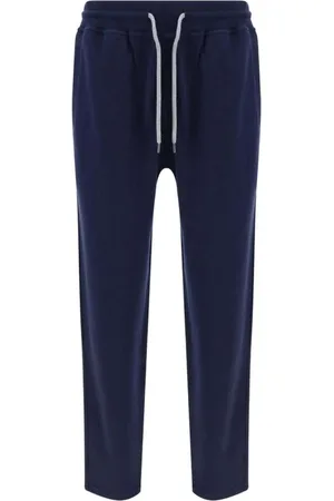 Brunello Cucinelli Spodnie, Mężczyzna, Niebieski, L, Bawełna, Bawełniane spodnie dresowe typu jogger z kieszeniami