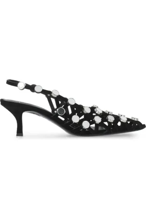 The Attico Buty, Kobieta, Czarny, 36 EU, Skóra, Grid Slingback