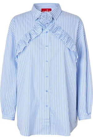 Crās Bluzki, Kobieta, Niebieski, L, Nylon, Blooming Shirt