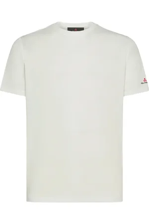 Peuterey Koszulki, Mężczyzna, Biały, 2XL, Bawełna, Haftowany Logo Jedwabna Bawełna T-shirt