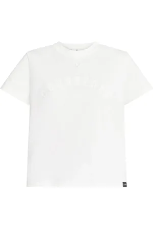 Courrèges Koszulki, Kobieta, Biały, XS, Bawełna, Bawełniany T-shirt z nadrukiem logo