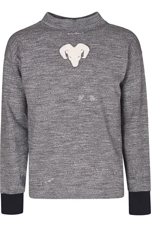Maison Margiela Bluzy, Mężczyzna, Szary, M, Bawełna, Sweter z nadrukiem logo