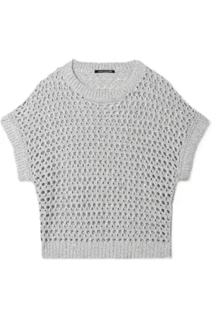 Luisa Cerano Swetry, Kobieta, Szary, M, Elegancki Sweter z Cekinami