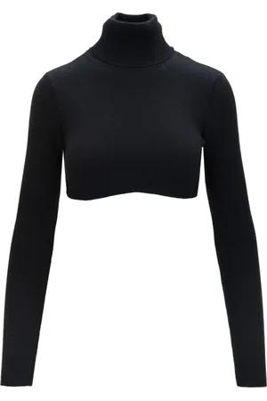 Elisabetta Franchi Swetry, Kobieta, Czarny, M, Wełna, Krótki sweter z golfem