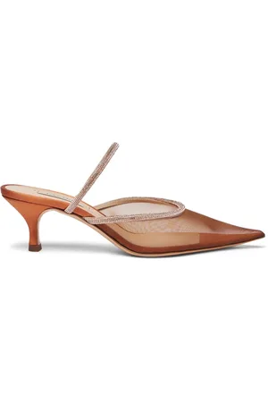 Casadei Buty, Kobieta, brązowy, 37 EU, Skóra, Sandały na szpilce Scarlet Mimì z kryształowym paskiem