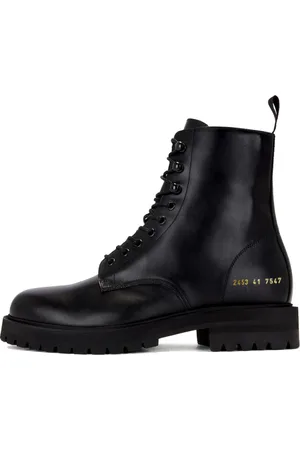 COMMON PROJECTS Buty, Mężczyzna, Czarny, 41 EU, Skóra, Czarne Sznurowane Botki