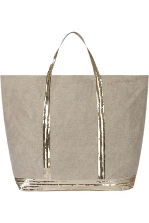 Vanessa Bruno Torebki, Kobieta, Beżowy, ONE SIZE, Len, Paietowa Torba lniana Shopper