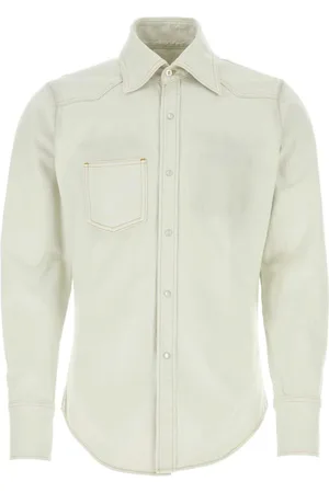 Maison Margiela Koszule, Mężczyzna, Biały, M, Denim, Ice Denim Shirt