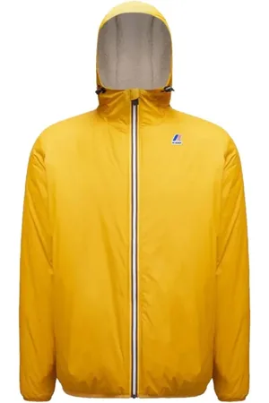K-Way Kurtki, Mężczyzna, Żółty, M, Nylon, Unisex Nylonowa Kurtka z Kapturem