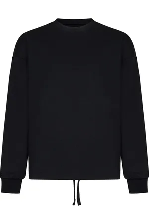 Ermenegildo Zegna Bluzy, Mężczyzna, Czarny, S, Bawełna, Czarny sweter z haftowanym logo