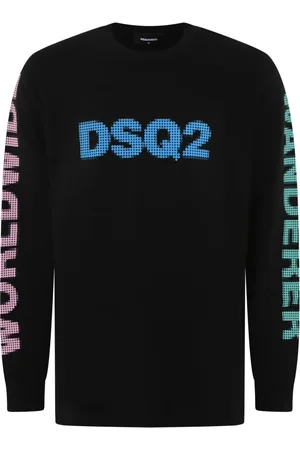 Dsquared2 Koszulki, Mężczyzna, Czarny, XL, World Wide Longsleeve Shirt
