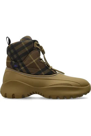 Burberry Buty, Mężczyzna, Zielony, 42 EU, Skóra, Check Scoot Trek Botki