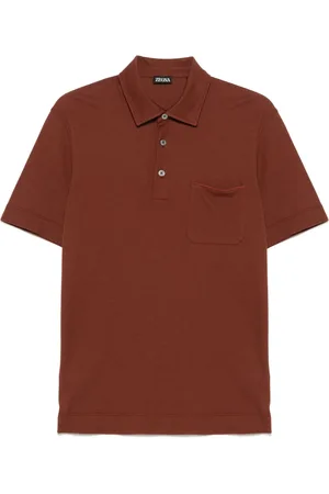 Ermenegildo Zegna Koszulki, Mężczyzna, Czerwony, M, Bawełna, Bawełniana koszulka polo 3 guziki Włochy